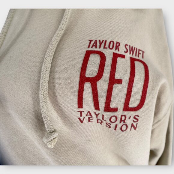 Taylor Swift RED TV Taylors Version Oversized Sweatshirt Beige Hoodie XS - Picture 4 of 11